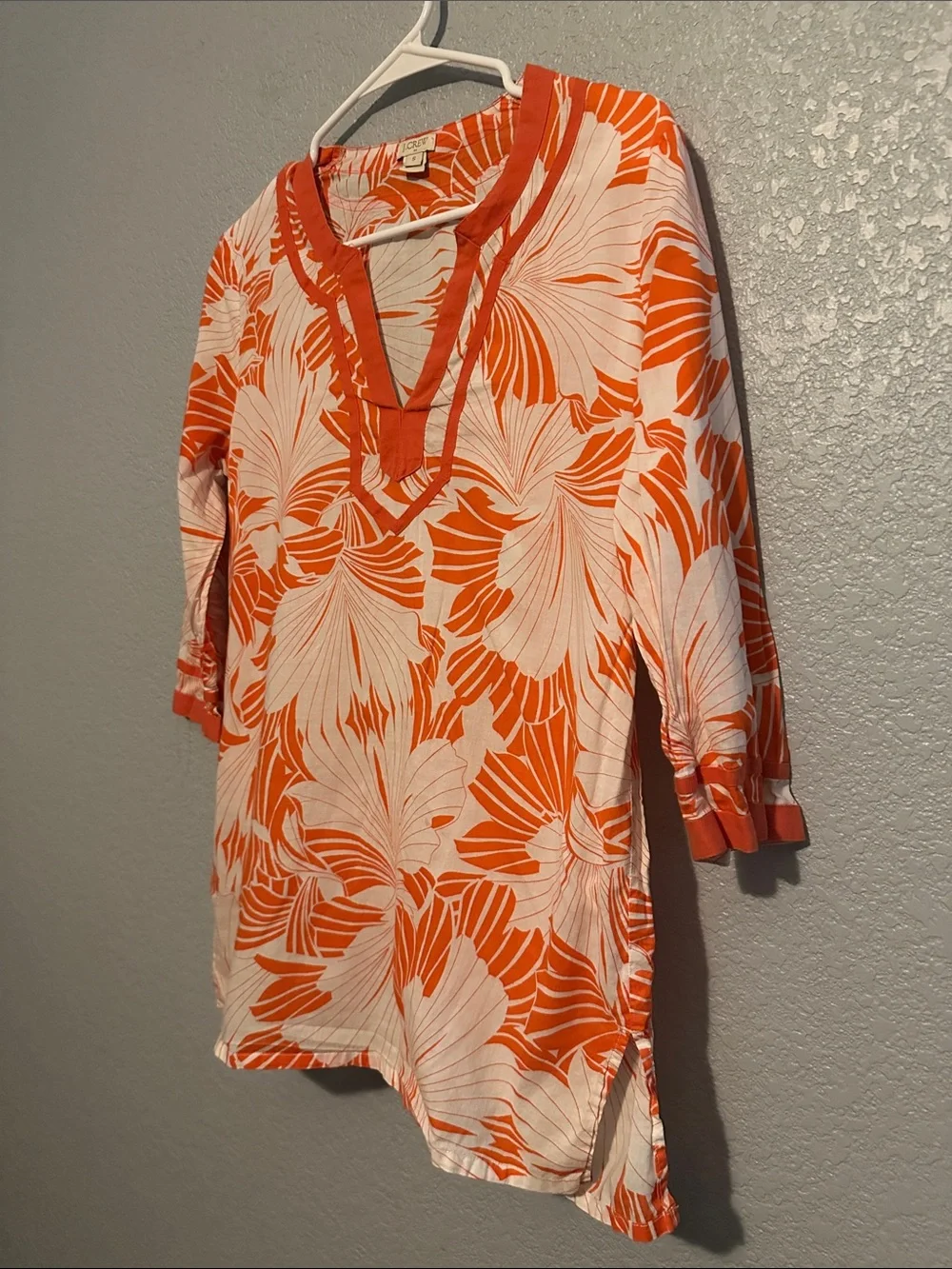 J. Crew Tropical Print Tunic Top
